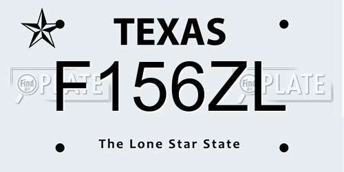 F156ZL Texas License Plate