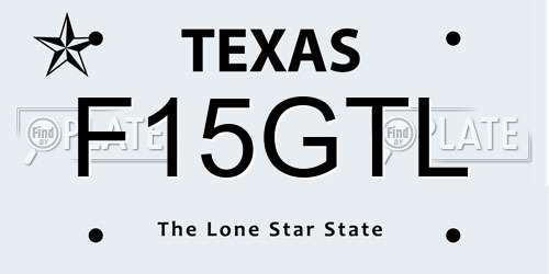 F15GTL Texas License Plate