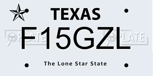 F15GZL Texas License Plate