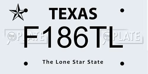 F186TL Texas License Plate