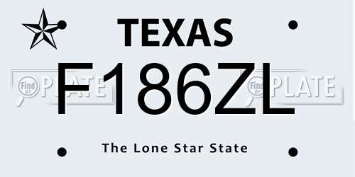 F186ZL Texas License Plate