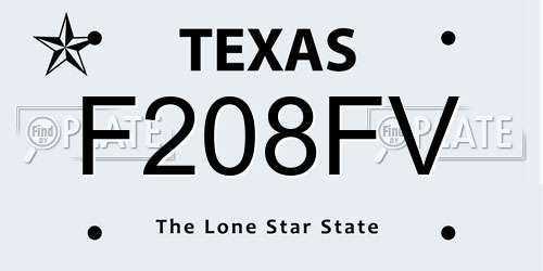 F208FV Texas License Plate