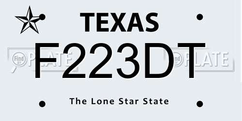 F223DT Texas License Plate