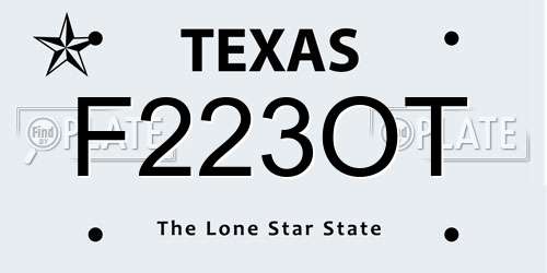 F223OT Texas License Plate