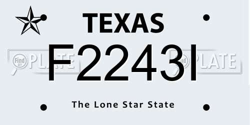 F2243I Texas License Plate