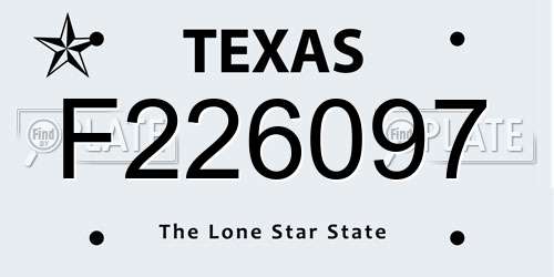 F226097 Texas License Plate