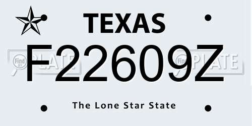 F22609Z Texas License Plate