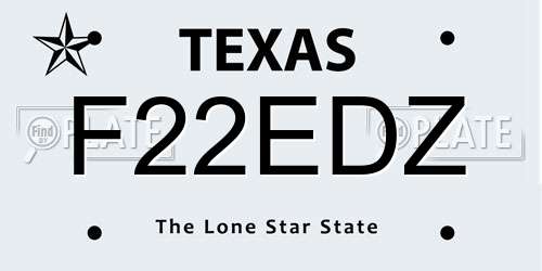 F22EDZ Texas License Plate