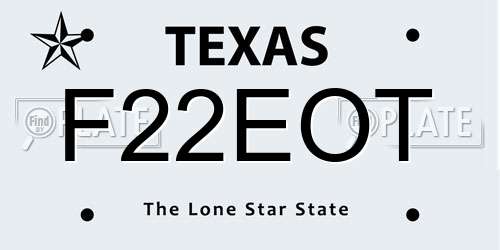 F22EOT Texas License Plate