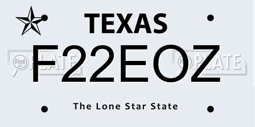 F22EOZ Texas License Plate
