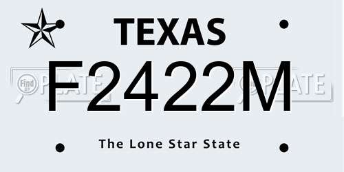F2422M Texas License Plate
