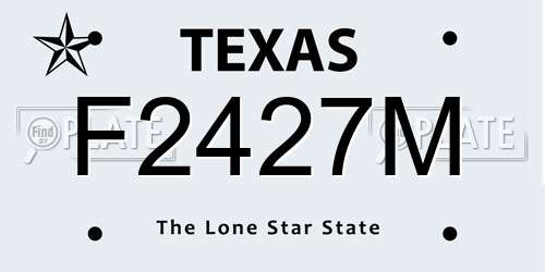 F2427M Texas License Plate