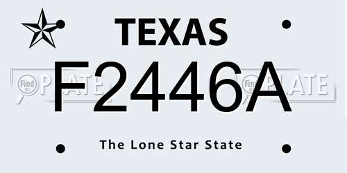 F2446A Texas License Plate