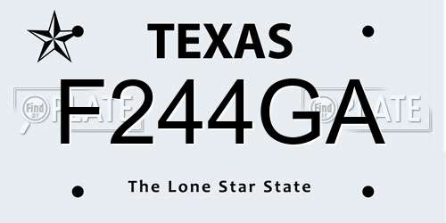 F244GA Texas License Plate