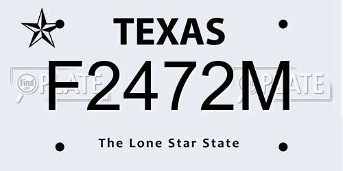 F2472M Texas License Plate