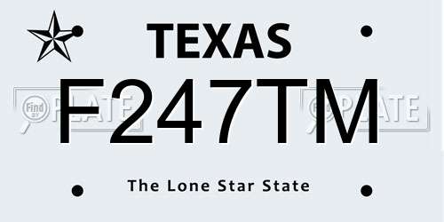 F247TM Texas License Plate