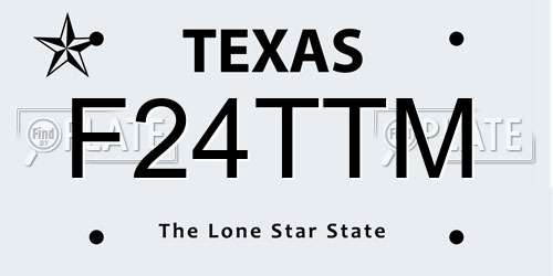 F24TTM Texas License Plate