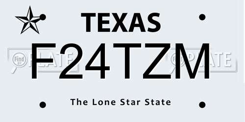 F24TZM Texas License Plate