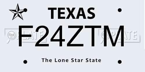 F24ZTM Texas License Plate