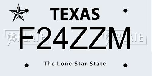 F24ZZM Texas License Plate