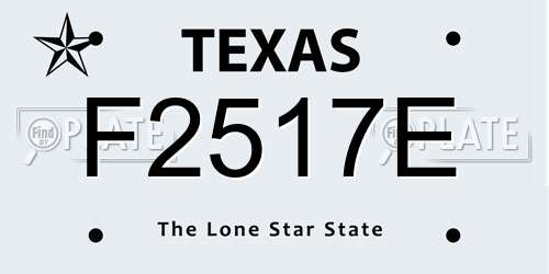 F2517E Texas License Plate