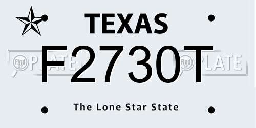 F2730T Texas License Plate