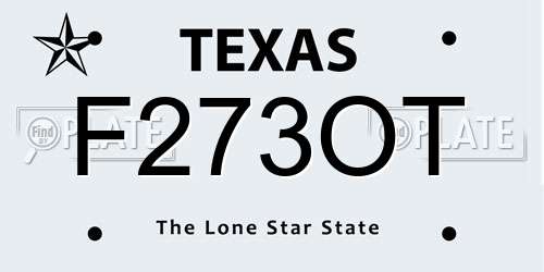 F273OT Texas License Plate
