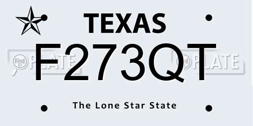 F273QT Texas License Plate