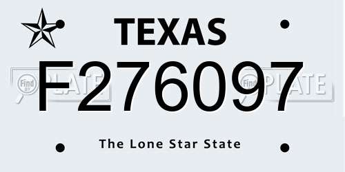 F276097 Texas License Plate