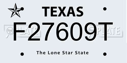 F27609T Texas License Plate