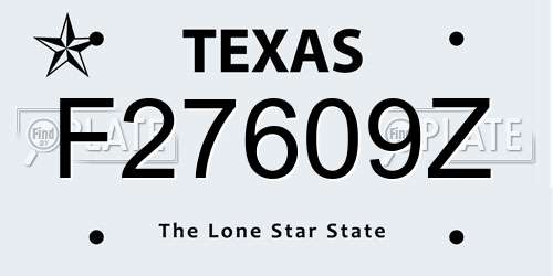 F27609Z Texas License Plate