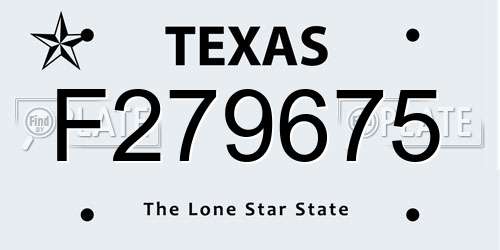 F279675 Texas License Plate