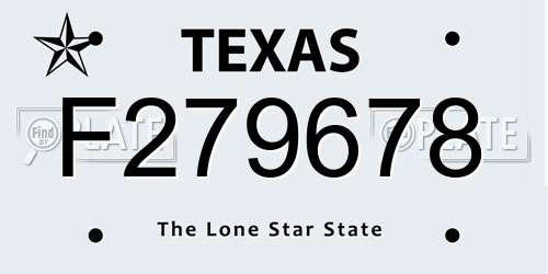 F279678 Texas License Plate