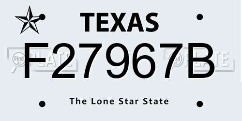 F27967B Texas License Plate