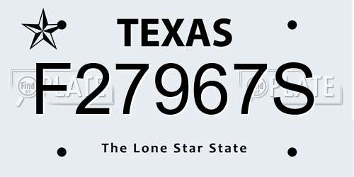 F27967S Texas License Plate