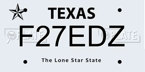 F27EDZ Texas License Plate