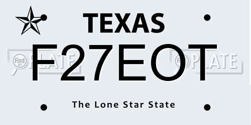 F27EOT Texas License Plate