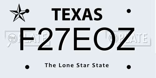 F27EOZ Texas License Plate