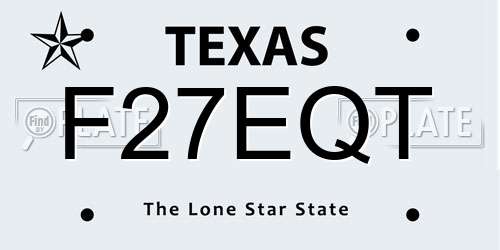 F27EQT Texas License Plate