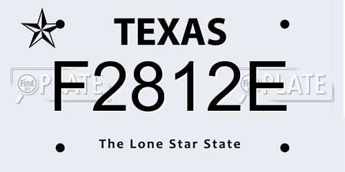 F2812E Texas License Plate