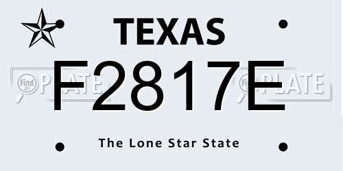F2817E Texas License Plate