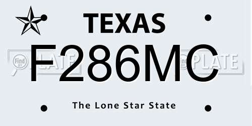 F286MC Texas License Plate