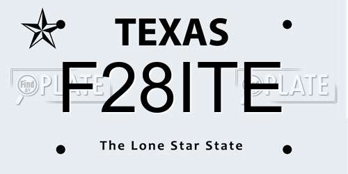 F28ITE Texas License Plate