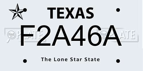 F2A46A Texas License Plate
