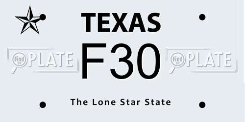 F30 Texas License Plate
