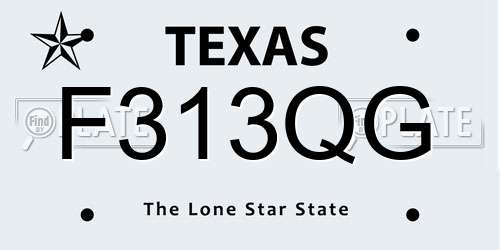 F313QG Texas License Plate