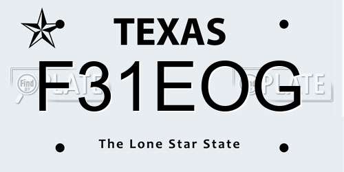 F31EOG Texas License Plate