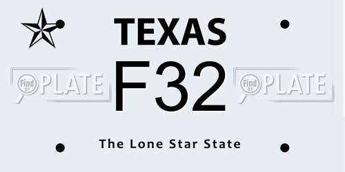 F32 Texas License Plate