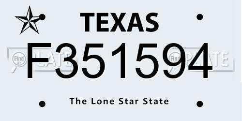 F351594 Texas License Plate
