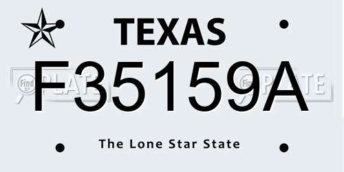 F35159A Texas License Plate